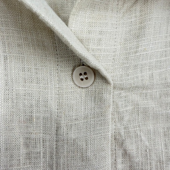 Oak + Fort Womens Beige Linen Blend Button Down Shirt Long Sleeve Relaxed Fit S - Picture 5 of 9